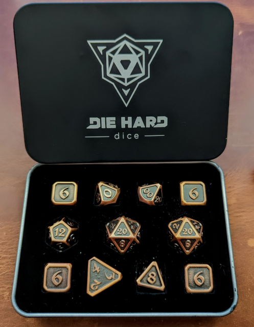 My New Dice Set from Die Hard Dice - Mythica - Battleworn Copper